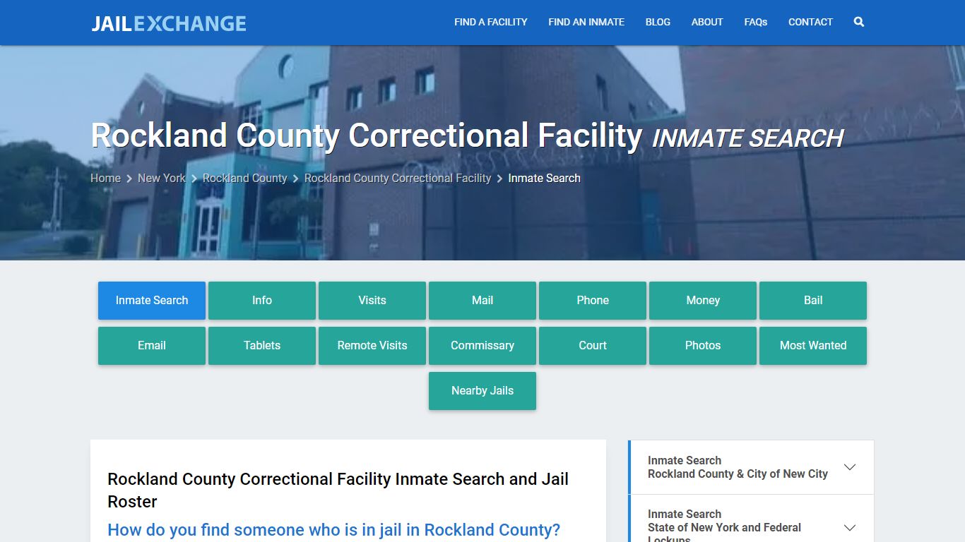 Rockland County Correctional Facility Inmate Search