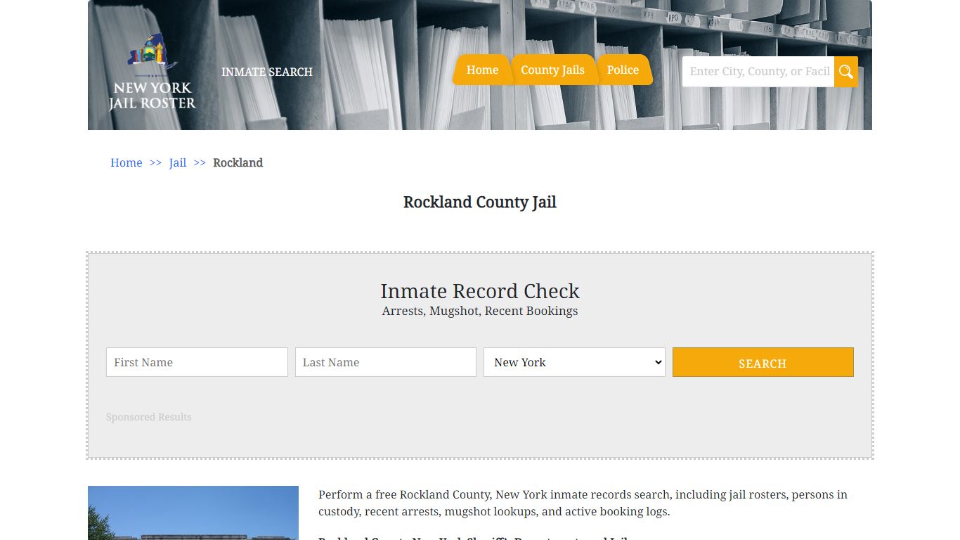 Rockland County Jail | Jail Roster Search